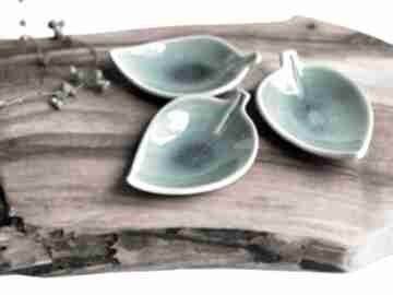 Ceramiczne listki - małe talerzyki 3 szt ceramika tyka, miseczka, prezent