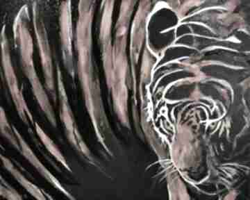 tiger burning bright ewa mościszko tygrys, zwierzęta obraz, kot obrazy, krajobraz