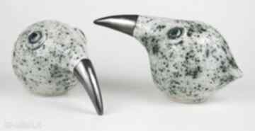 Wielki ptak patrzy ceramika figurki zwierzęta ptaki dwie