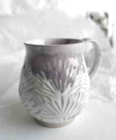 Kubek ceramiczny fioletowy ceramika kate maciukajc, prezent handmade, do herbaty, ręcznie