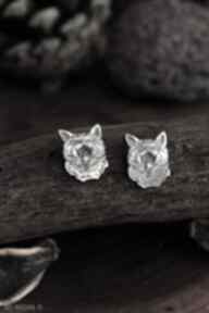 Kolczyki mini kotki sztyfty ze srebra cztery humory, koty, srebrne biżuteria zwierzętami