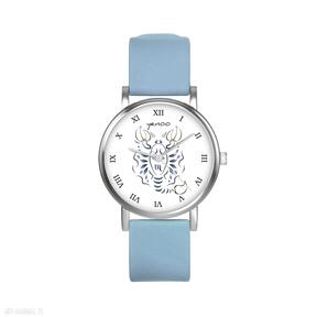 mały, niebieski zegarki yenoo zegarek, silikonowy pasek, skorpion, znak zodiaku, dla niej