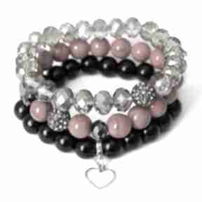 Set luxury marble, jades & real silver heart