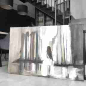 Wielobarwna abstrakcja z kobietą, 70x100 cm ręcznie malowany obraz diana abstract art, duże