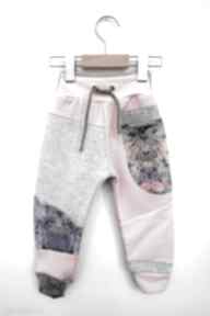 Patch pants dziecięce róż 74-104 cm mimi monster dla dziwczynki - różowe spodnie, ciepłe