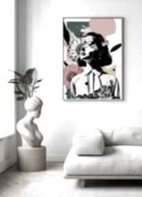 kobieta portret - format 40x50 cm hogstudio plakat, plakaty, kolaż, kolaże, grafika