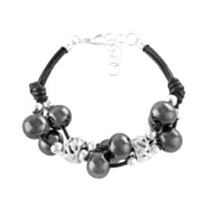 Grapes bracelet graphite ceramika rzemień bransoleta kolorze