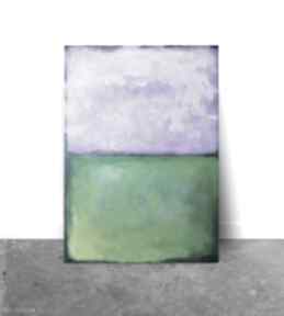 w zieleniach i fioletach akrylowy formatu 50x70 cm paulina lebida abstrakcja, akryl, nowoczesny