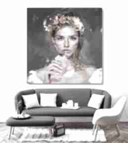 Obraz na płótnie " lady smoothies" 80x80 cm krzanoo art, kuchnia, plakat, sztuka, dekoracje