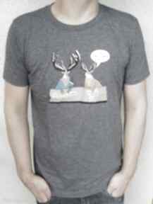 unisex z autorskim projektem jelenie navy w rozm M koszulki mungo t-shirt, podkoszulek