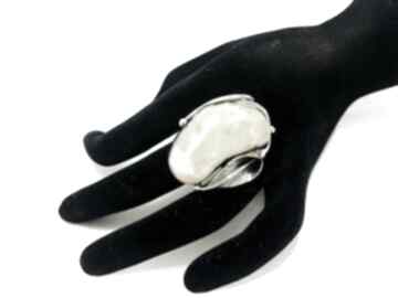Srebrny z matowym bursztynem handmade my choice pierścionek, srebro925, rękodzieło