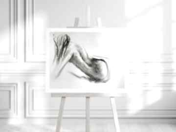 Nude back - 50x70cm galeria alina louka obraz kobiecy, obrazy kobiet, szkic kobiety, czarno