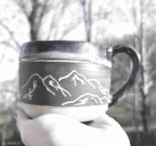 Kubek ceramiczny - góry c644 kubki shiraja, kamionka, zorza polarna, ceramika na prezent, kawę