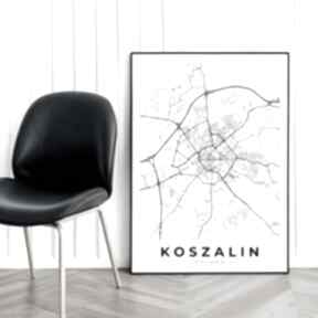 Plakat mapa koszalin - format 50x70 cm miast plakaty hogstudio, koszalina, miasta