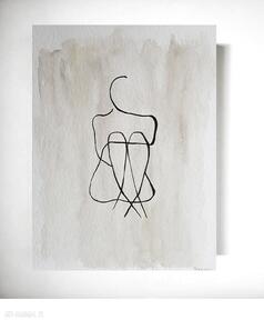 Postać praca formatu 24x32 cm paulina lebida abstrakcja, akwarela, minimalizm, tusz