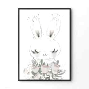 Plakat obraz króliczek 80x120 cm pokoik dziecka hogstudio
