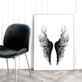 Plakat skrzydła - format 30x40 cm plakaty hogstudio, modny, czarno biały