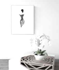 Grafika 30x40 cm wykonana ręcznie, abstrakcja, elegancki minimalizm, obraz do salonu dom