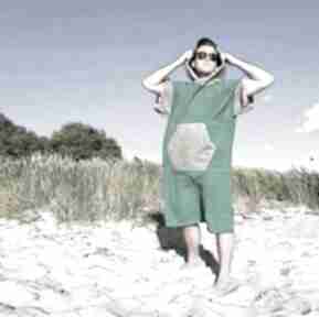 Szlafrok dla morsa - surf poncho green wave mimi monster męski, bawełniane, prezent, surfera