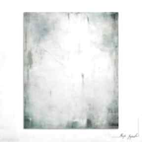 Obraz olejny - szmaragd i biel maja gajewska, malarstwo, abstrakcja, abstrakcyjny