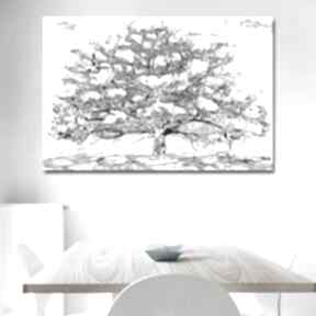 Obraz na płótnie drzewo magnolii czarno białe 120x80 renata bułkszas magnolie, z drzewem
