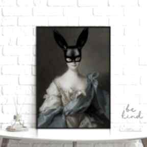 Black bunny - plakat 50x70 cm plakaty hogstudio, sztuka, kobieta, do salonu, modny