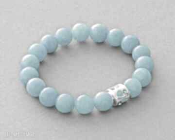 Jade with bead blue jadeit koralik modna delikatna bransoletka