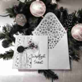 Pomysły na prezenty pod choinkę! Kartka świąteczna z pasującą kopertą sztuczna gałązka