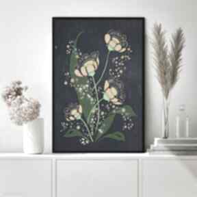 Kwiaty 50x70cm małgorzata domańska, łąka, bukiet, ilustracja, plakat