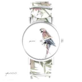 Zegarek - bransoletka papuga: tropikalny kwiaty prezent zegarki yenoo