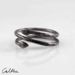 Wężyk - 190410-04 caltha pierścionek, obrączka, miedziany, regulowany