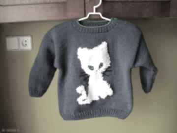 Sweterek "kiciuś" gaga art rękodzieło, włóczka, kotek