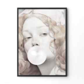 Plakat zblazowana dziewczyna z balonem - format A4 plakaty hogstudio, do salonu, sztuka
