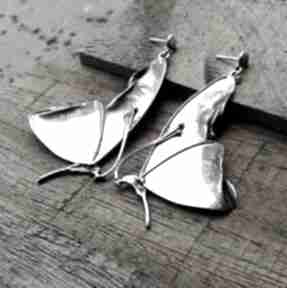 Kolczyki motylami wiĘksze srebrne dŁugie okazaŁe długie srebro