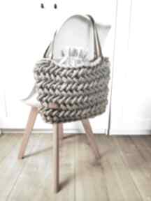 Torba kosz ze sznurka bawełnianego " picnic basket torebki