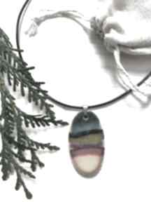 Tęczowy naszyjnik ceramiczny ceramika ana z kolorowy, zapinany, biżuteria