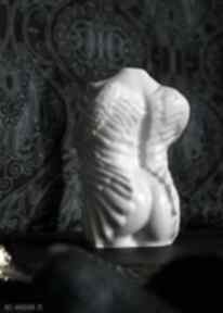 Kobieta anioł, rzeźba z gipsu, biała anielica, wys 10,5 cm dekoracje justyna jaszke, figurka