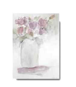 Kwiaty w wazonie akwarela formatu A4 paulina lebida