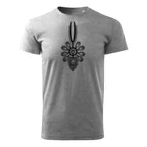 Tatra art - podhalańska klasyka parzenica t-shirt męski szary koszulki, górski
