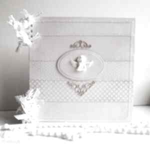 Różowy album z aniołkiem 25x25cm scrapbooking albumy zuziucha, prezent, dziewczynka, chrzest