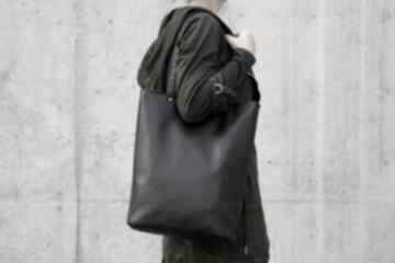 Shopper czerń gładki na ramię manufakturamms torba, torebka, vegan, simple, eko