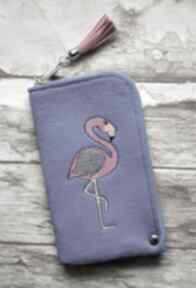 Filcowe na telefon - flaming happy art etui, flamingi, pokrowiec, smartfon, haft, prezent