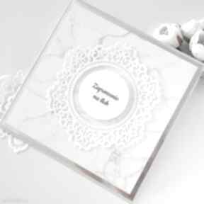 Zaproszenie ślubne - marmurek biala konwalia, na ślub, glamour, eleganckie, dekoracje