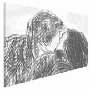 Obraz na płótnie - para miłość pocałunek rysunek 120x80 cm 94101 vaku dsgn, linie, kobieta