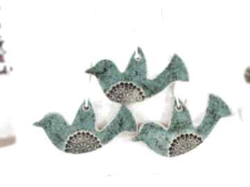 Pomysł na prezent pod choinkę. 3 ceramiczne - turkus dekoracje świąteczne fingers art ozdoby