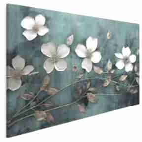 Obraz na płótnie - białe kwiaty ozdobne dekoracyjne 120x80 cm 103001 vaku dsgn z kwiatami