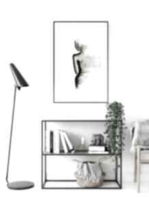 Obraz 50x70 cm wykonany ręcznie, 3285604 art krystyna siwek do salonu, grafika czarno biała