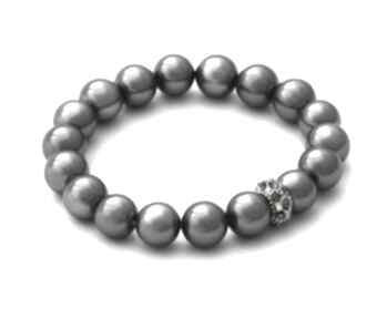 Steel pearl with crystal bead perła koralik modna delikatna