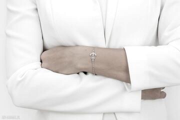 Elegancka bransoletka srebrna z kotwicą acha studio biżuteria na prezent - kobieca
