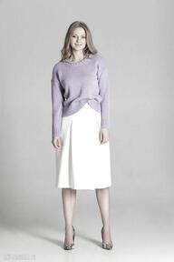 Gładki sweter o prostym kroju - swe258 lawendowy mkm swetry, fioletowy z długim rękawem
